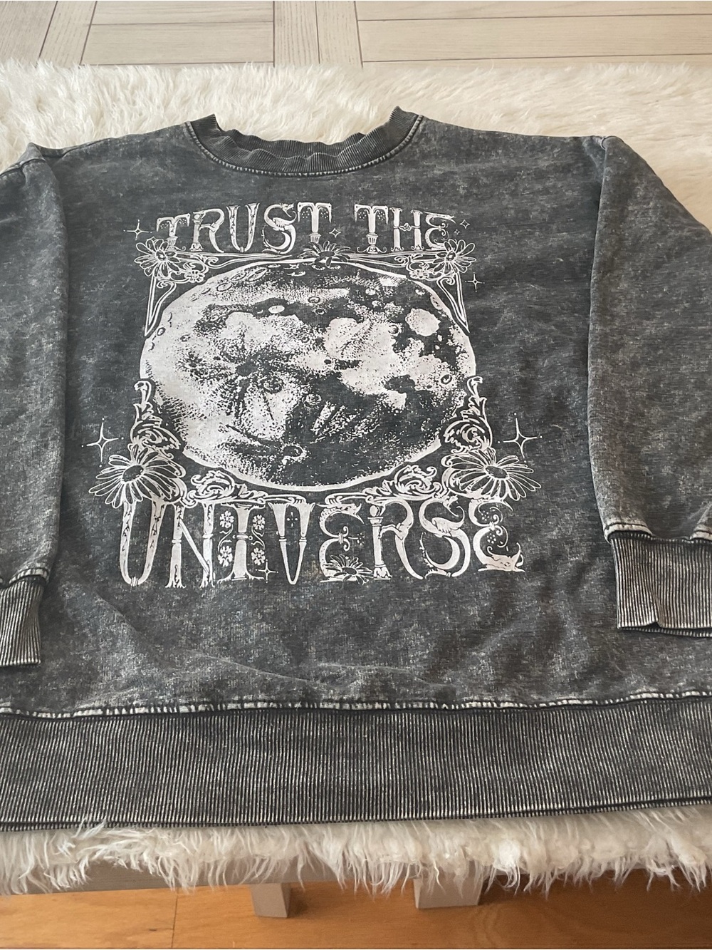 Pretty Rebellious Trust The Universe Crewneck Sweater - Charcoal